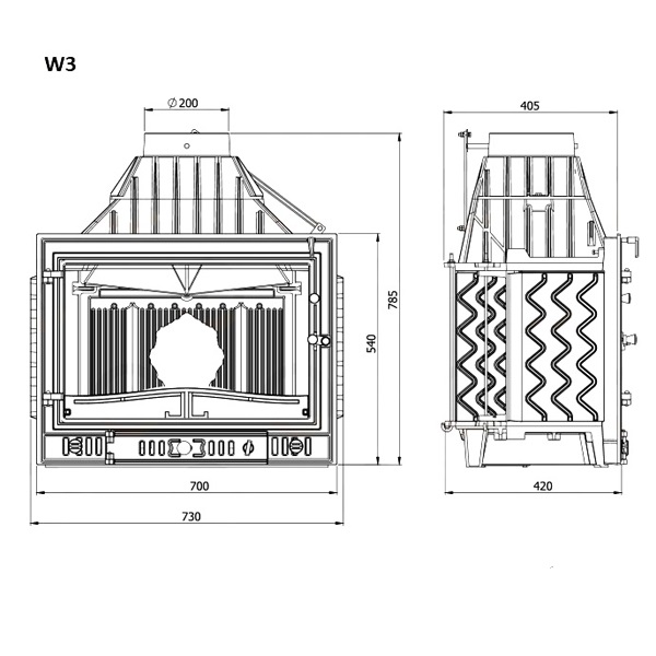 Камінна топка Kaw-met W3 P-16,7 kW