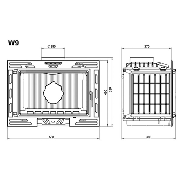Камінна топка Kaw-met W9-9,8 kW