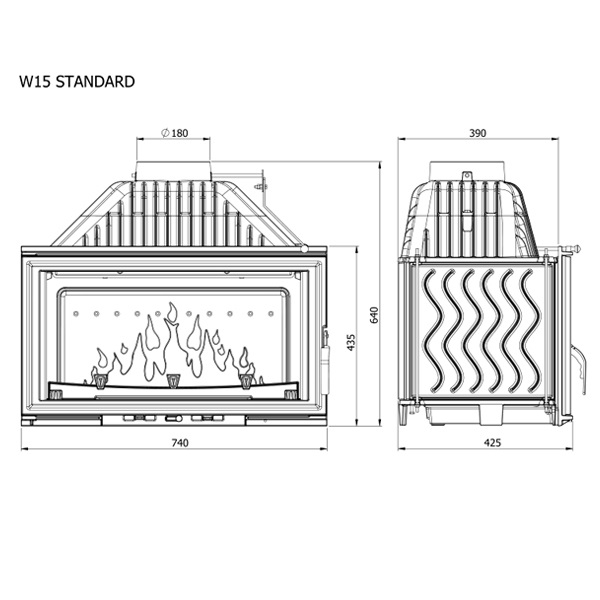 Камінна топка Kaw-met W15-13.5 kW