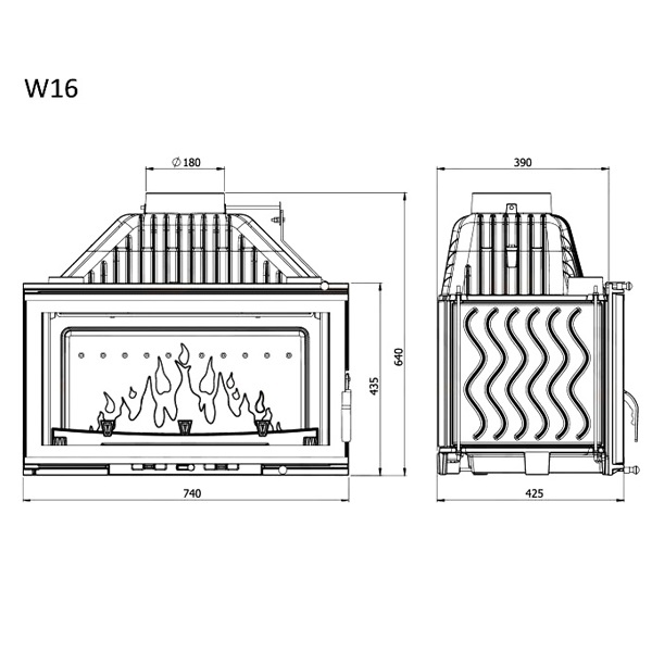 Камінна топка Kaw-met W16-13,5 kW