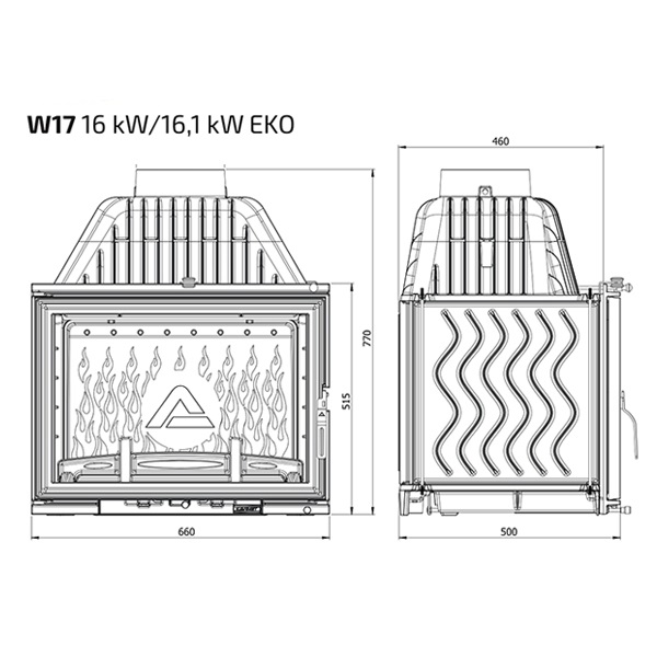 Камінна топка Kaw-met W17-16 kW