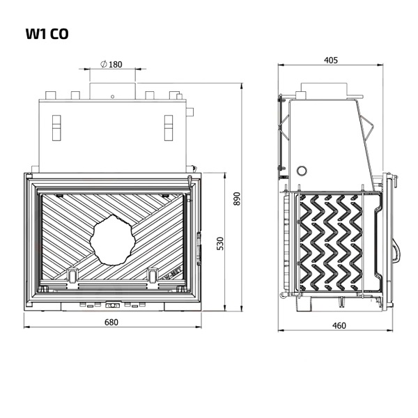 Камінна топка Kaw-met W1 co-18,7 kW