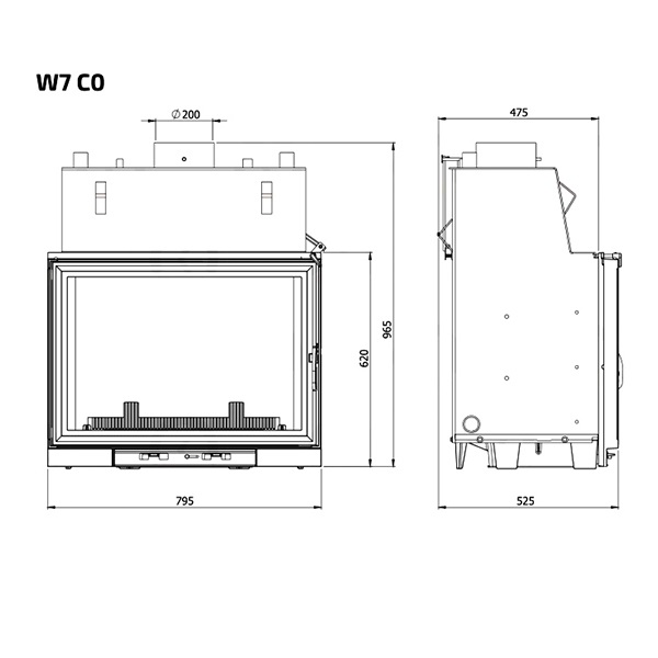 Камінна топка Kaw-met W7 co-25,3 kW