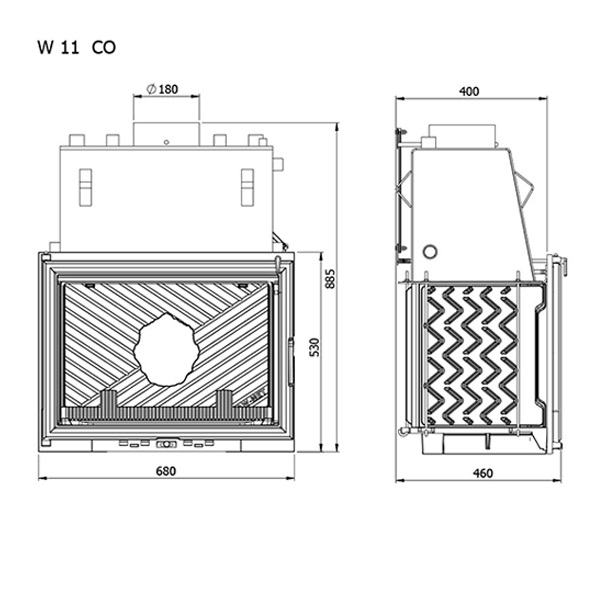 Камінна топка Kaw-met W11 co-18 kW