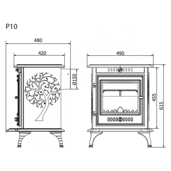 Піч-камін Kaw-met P10-7 kW