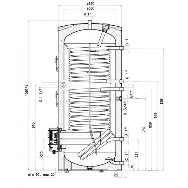 Бойлер DRAZICE OKCE 300 NTRR/2,2kW