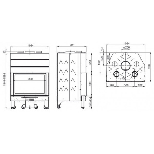 Камінна топка La Nordica MONOBLOCCO 900 PIANO