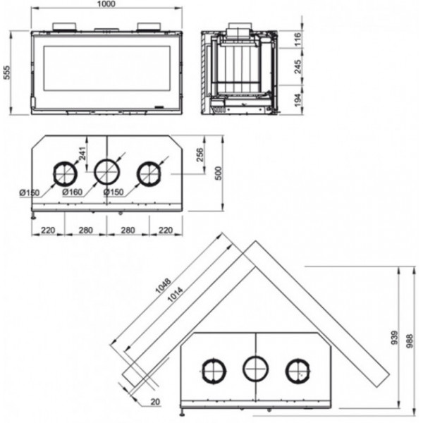 Камінна топка La Nordica INSERTO 100 VENTILATO CRISTAL