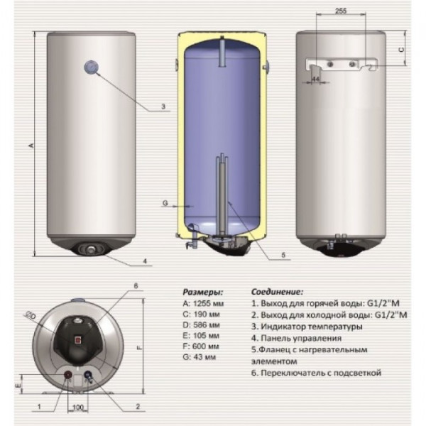 Бойлер Eldom Eureka 200  2x1.2 kW 72281D