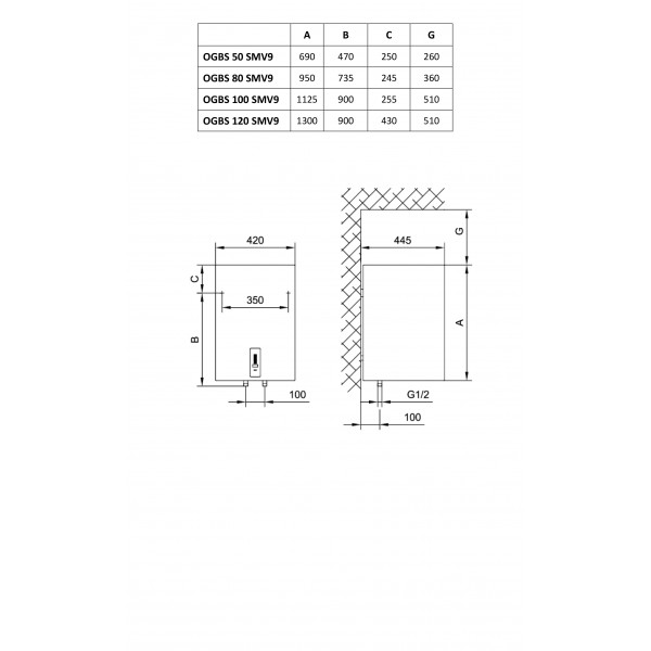 Бойлер Tiki OGBS120SMV9
