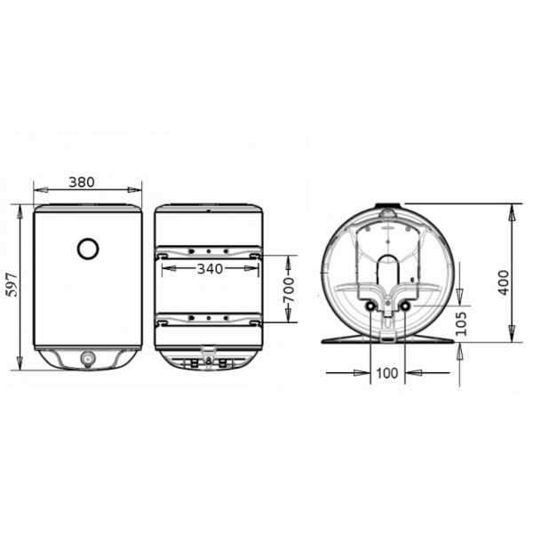 Бойлер Atlantic Steatite Slim VM 030 D325-2-BC