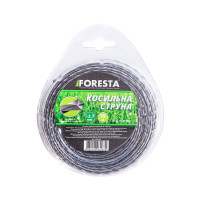Леска для триммера ТМ "FORESTA", крученая армированная, 2,4мм, 15м