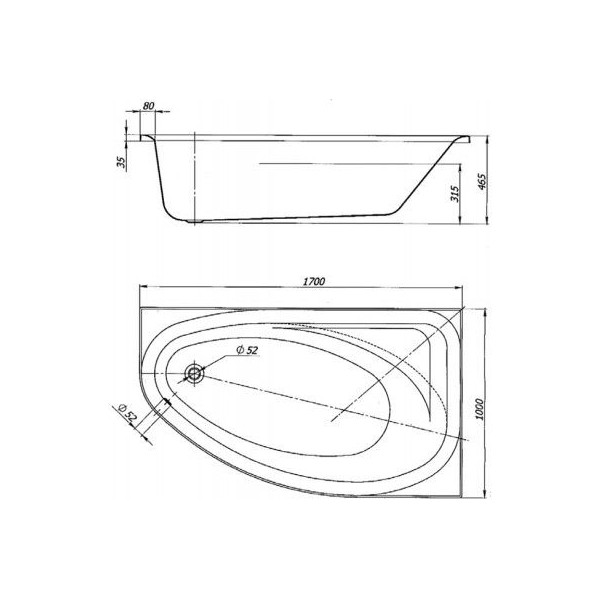 Ванна Kolo Spring L XWA307100G 170x100 + Сифон