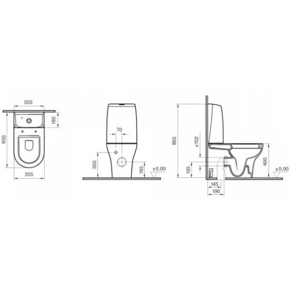Унітаз Koller Pool Zentrum Monoblock 9012N003-7215 із сидінням дюропласт Soft Close