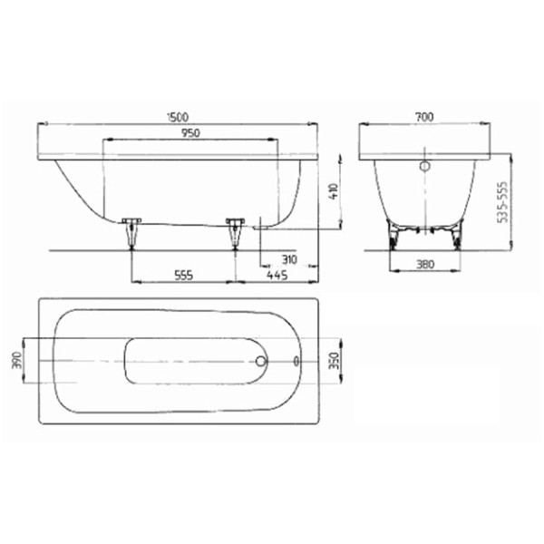 Ванна Kaldewei Saniform Plus 150х70 mod 361-1