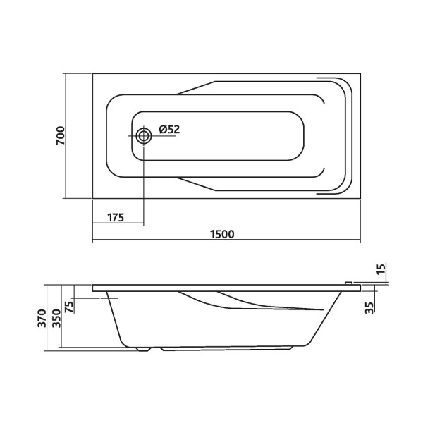 Ванна Colombo SWP1550000 Вектор 150x70