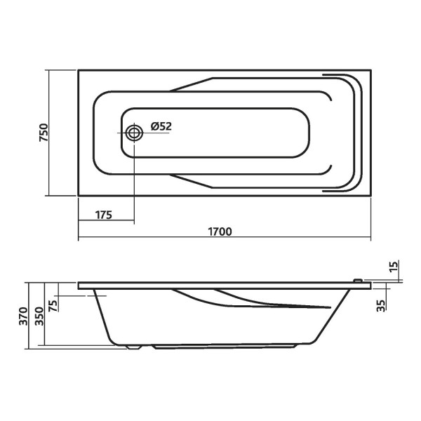 Ванна Colombo SWP1575000 Вектор 170x75