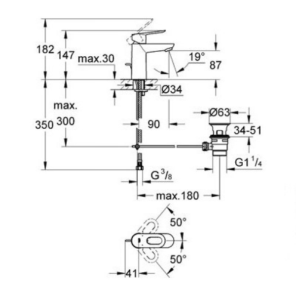 Змішувач для умивальника Grohe BauLoop 23335000