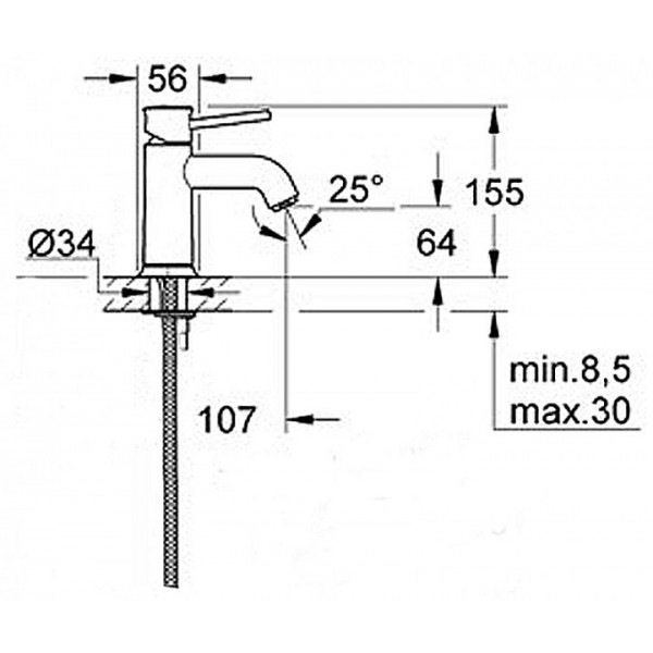 Змішувач для умивальника Grohe BauClassic 23162000