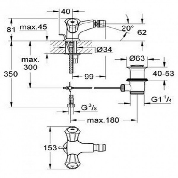 Змішувач для біде Grohe Costa Lір 24480001