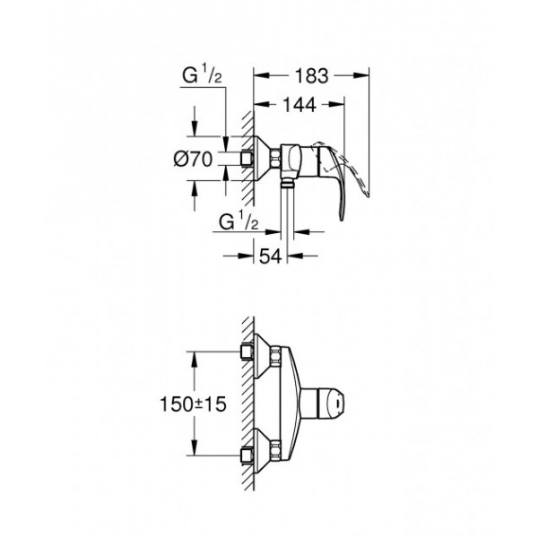 Змішувач для душу Grohe Eurosmart 33555002