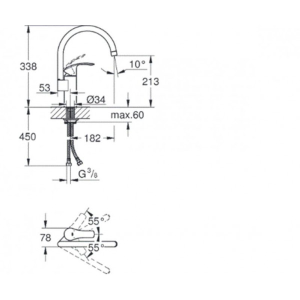 Змішувач для кухні Grohe Eurosmart 33202002