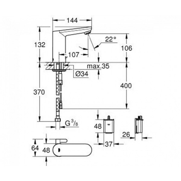 Змішувач для умивальника Grohe Eurosmart Cosmopolitan 36327001