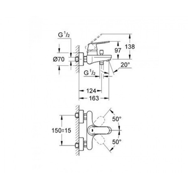 Змішувач для ванни Grohe Eurosmart Cosmopolitan 32831000
