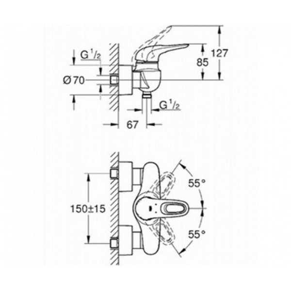Змішувач для душу Grohe Eurostyle New 33590LS3