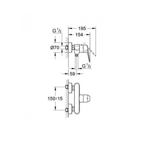 Змішувач для душу Grohe Eurodisc Космо 33569002