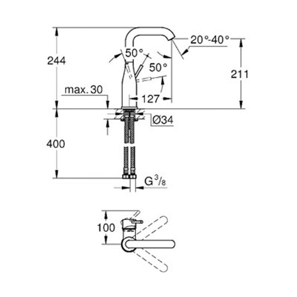 Змішувач для умивальника Grohe Essence 23541001