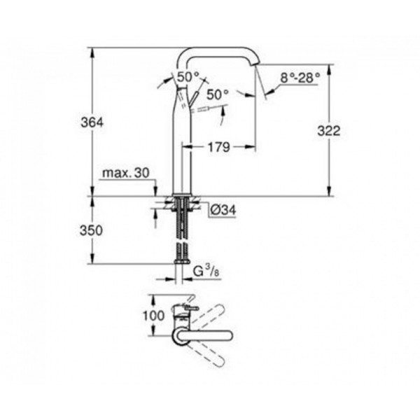 Змішувач для умивальника Grohe Essence New XL 32901001