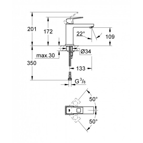 Змішувач для умивальника Grohe Eurocube 23446000