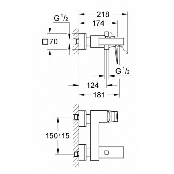 Змішувач для ванни Grohe Eurocube 23140000
