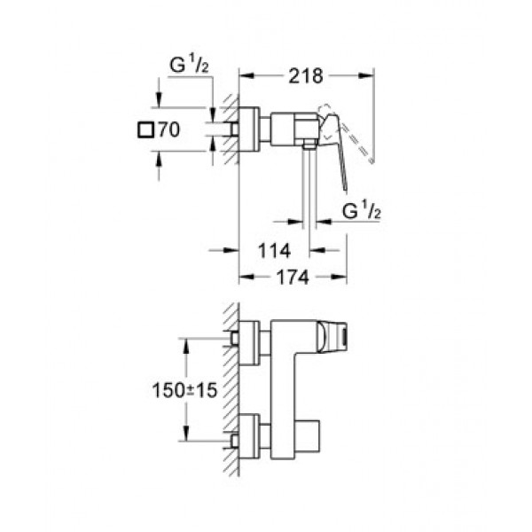 Змішувач для душу Grohe Eurocube 23145000