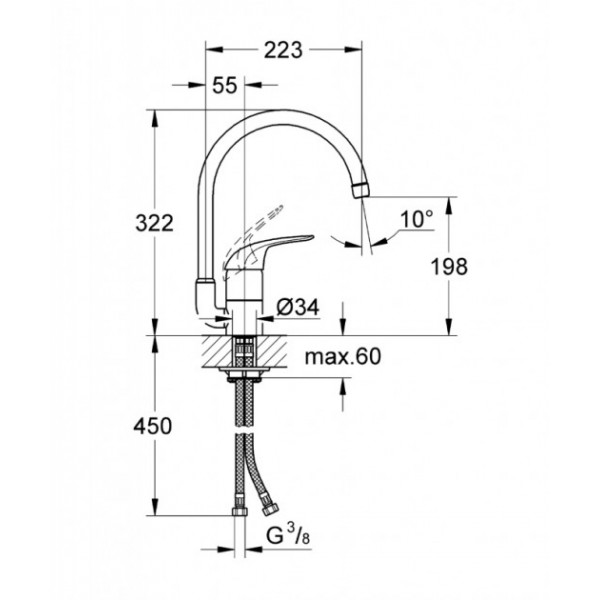 Змішувач для кухні Grohe Euroeco 32752000