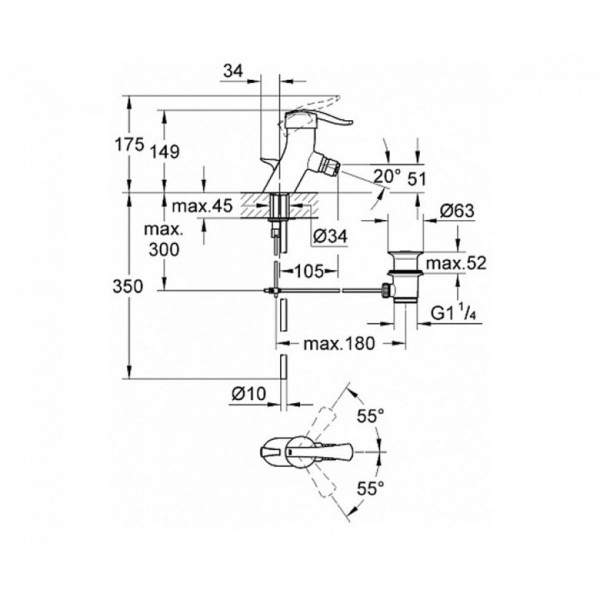 Змішувач для біде Grohe Ectos 33247IP0