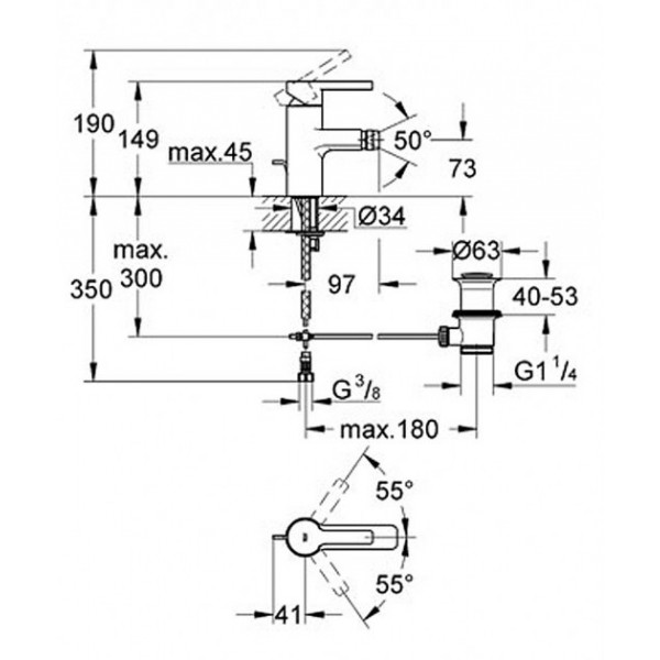 Змішувач для біде Grohe Lineareір 33848000