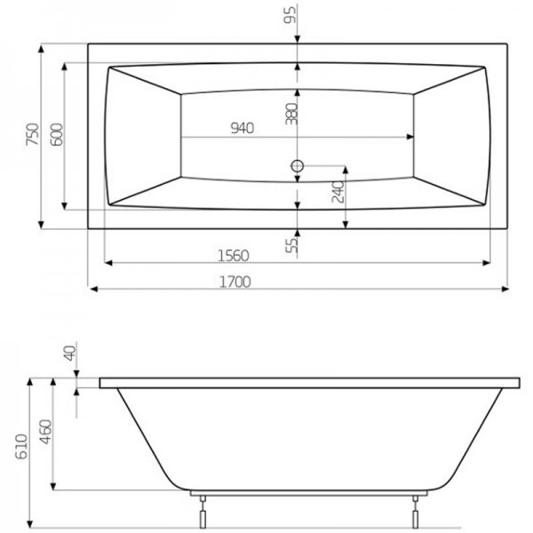 Ванна Roca Vita 170х75 (A24T066000)