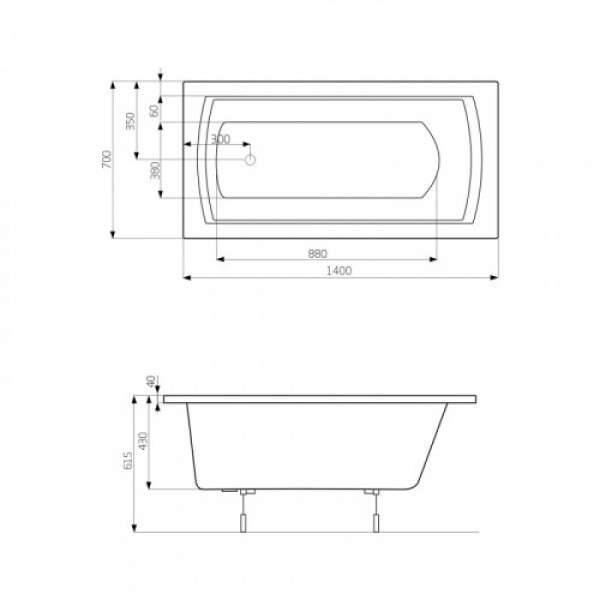 Ванна Roca Linea 140х70 (A24T002000)