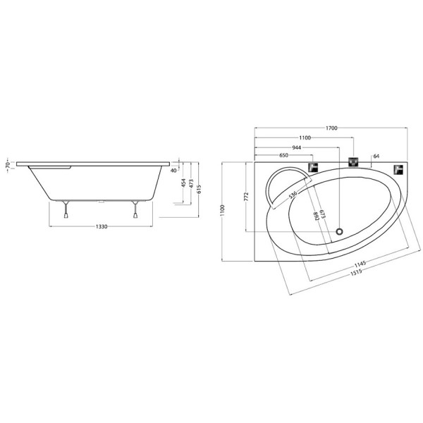 Ванна Ravak ASYMMETRIC II 150 L (CB31000000)