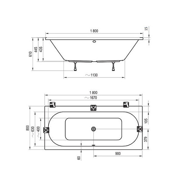 Ванна Ravak CITY SLIM 180 x 80  (C921300000)