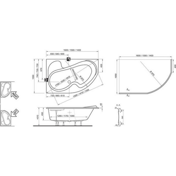 Ванна Ravak ROSA L 150х105 (CK01000000)