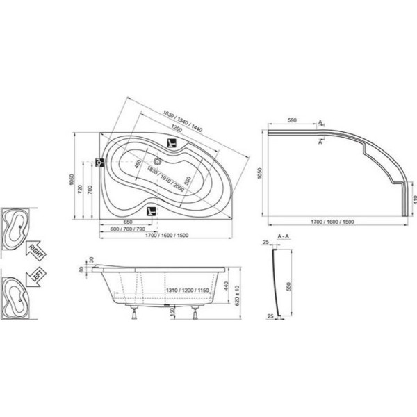 Ванна Ravak ROSA II R 160x105 (CL21000000)