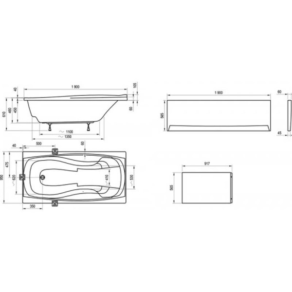 Ванна Ravak XXL 190x95 N (CA91000000)
