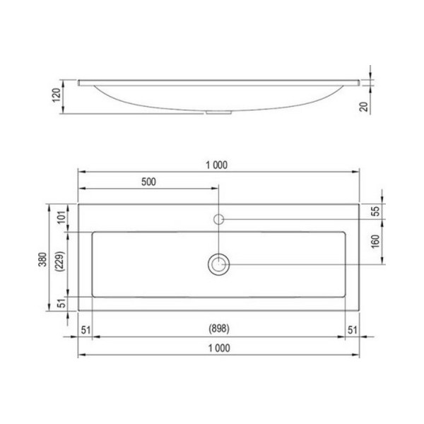Раковина для ванної Ravak CLEAR 1000  (XJJ01110000)