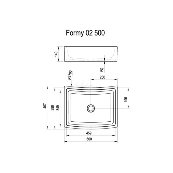 Раковина для ванної Ravak FORMY 02 500 D Білий без переливу (XJM01250000)