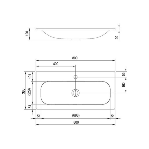 Раковина для ванної Ravak RING 800 (XJK01180000)
