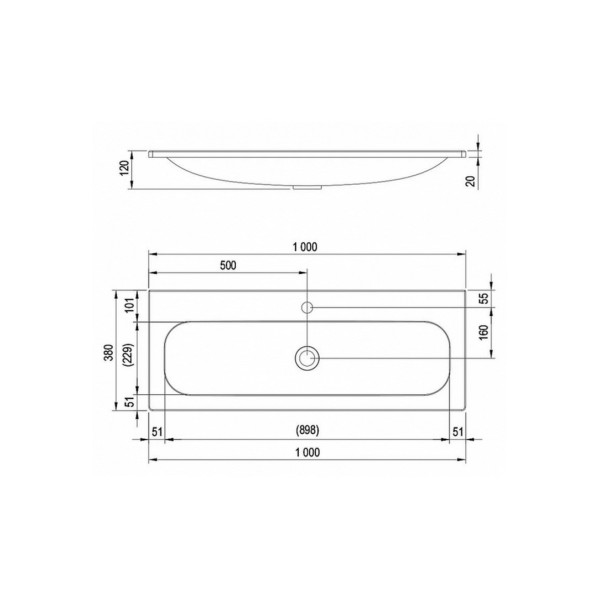 Раковина для ванної Ravak RING 1000 (XJK01110000)