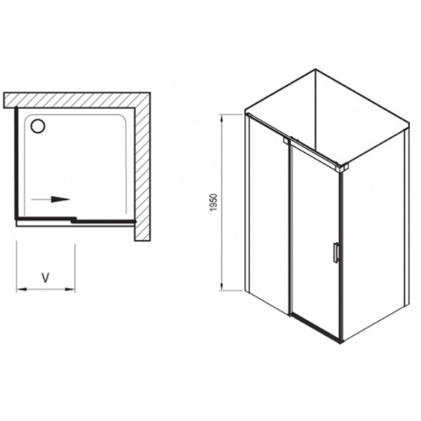 Душова кабіна Ravak MSDPS-110/80 L Полірований алюміній TRANSPARENT (0WLD4C00Z1)